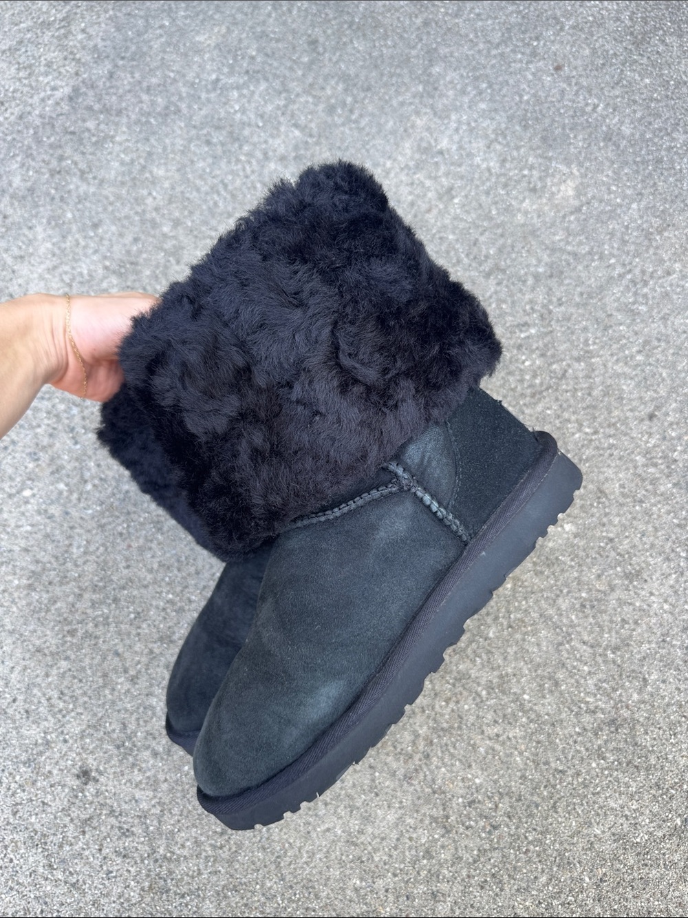 Black Uggs fold down